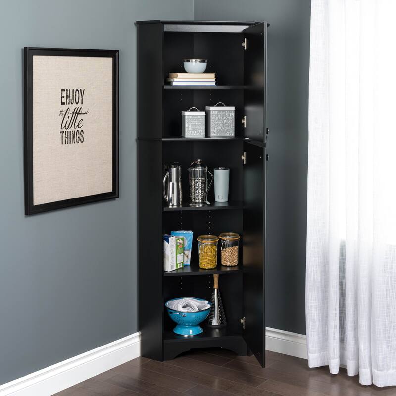 Prepac Elite Winslow Tall 2-Door Corner Storage Cabinet - 29.25"w x 72"h x 18.75"d
