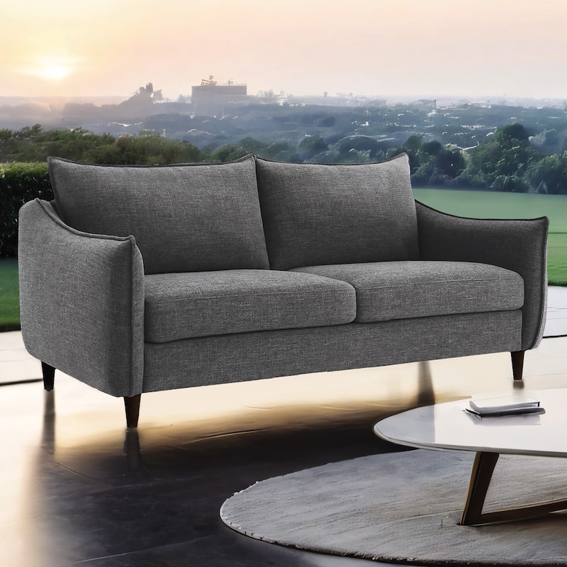 Furniture of America Lolly Modern OEKO TEX Chenille Fabric Loveseat - Grey