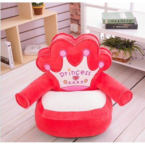 Kids Infant Toddler Sofa Stuffed Animal Cartoon Bean Chair Seat Gift Red