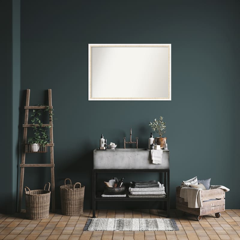 Morgan Non-Beveled Wood Framed Bathroom Vanity Wall Mirror