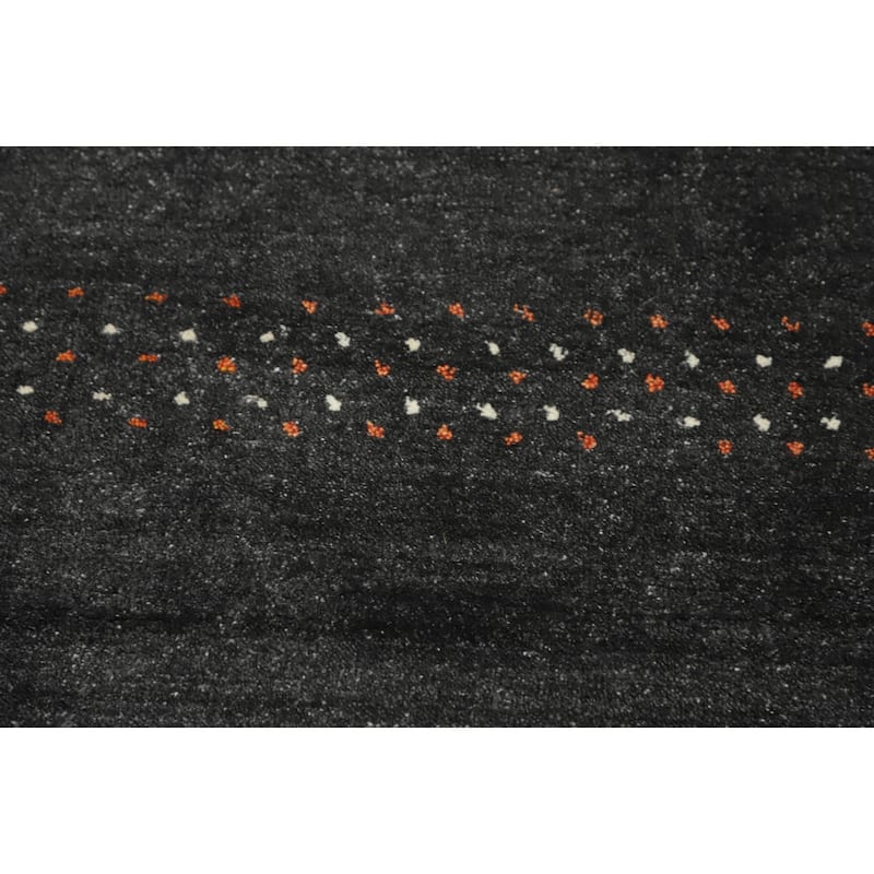 Hand Knotted Oriental 100% Wool Carpet Tribal Animal Pictorial Greys & Charcoal Gabbeh Area Rug - 7' 11'' X 4' 11''