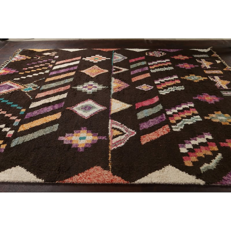 Tribal Oriental Moroccan Dining Room Area Rug Wool Hand-knotted Carpet - 9'0" x 11'6"