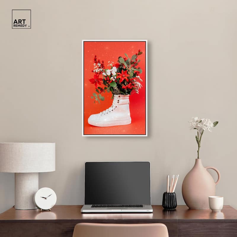 Christmas Sneaker Canvas by Art Remedy