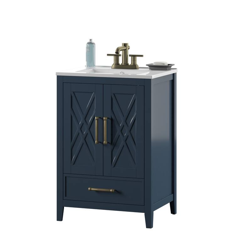24" Single Bathroom Vanity with Lower Drawer