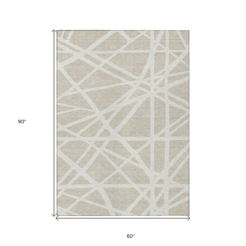 HomeRoots Geometric Transitional Rectangle Outdoor Rug