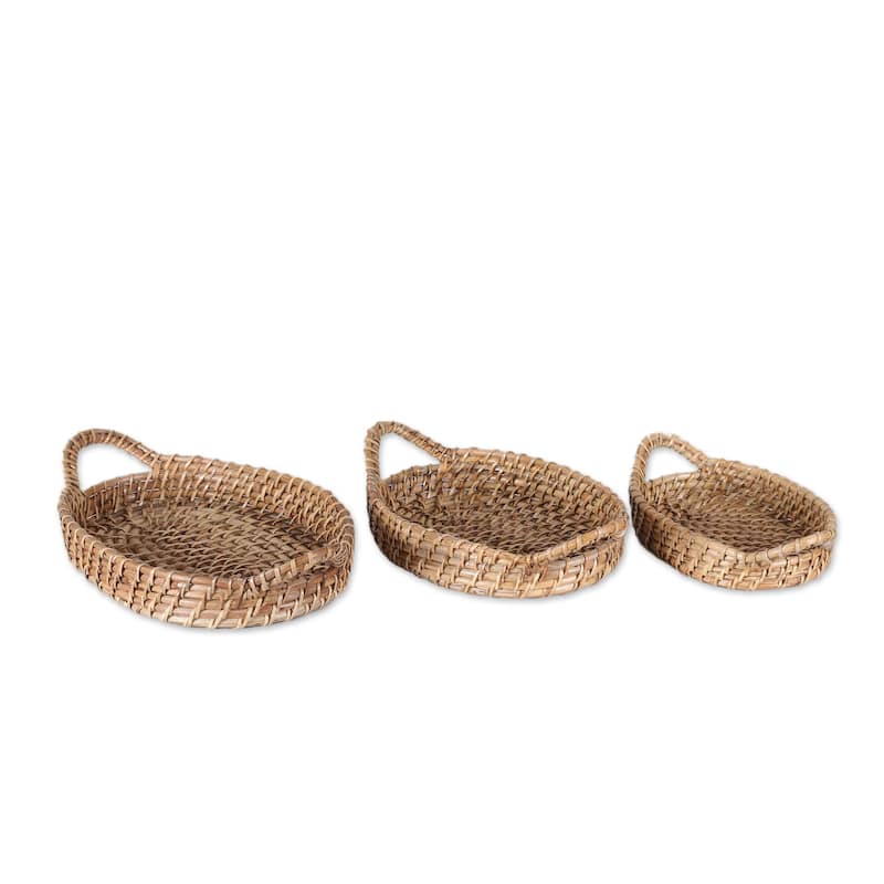 Novica Handmade Visit To Paradise Natural Fiber Baskets (Set Of 3)