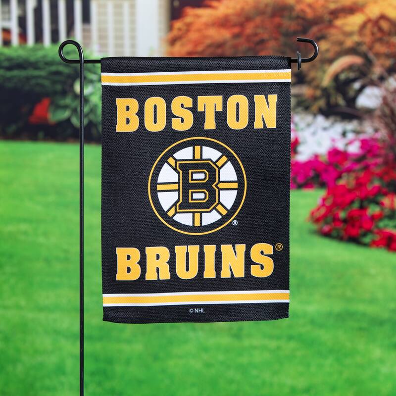 Embossed Suede Flag, Garden Size, Boston Bruins