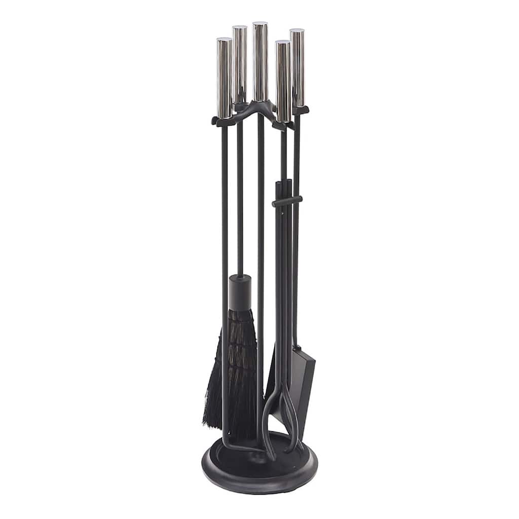 Achla Designs Contemporary Bedford Fireplace Set of 4 Tools, 30.25 Inch Tall, Black