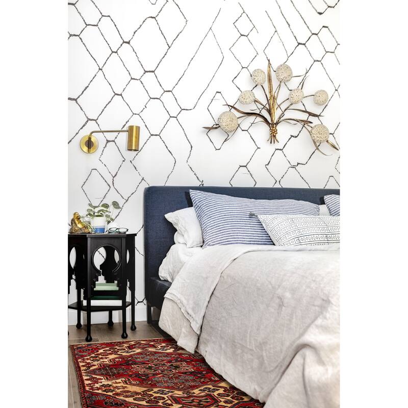 ECARPETGALLERY Hand-knotted Melis Vintage Dark Navy Wool Rug - 5'6 x 8'4