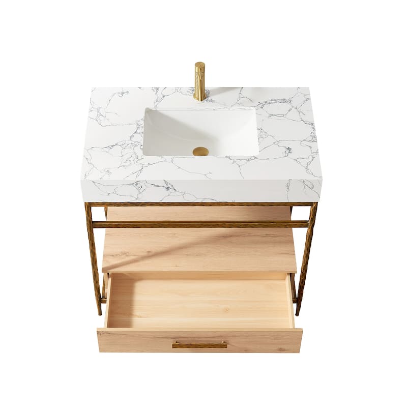 Dhaka Bath Vanity with Composite Stone Top without Mirror