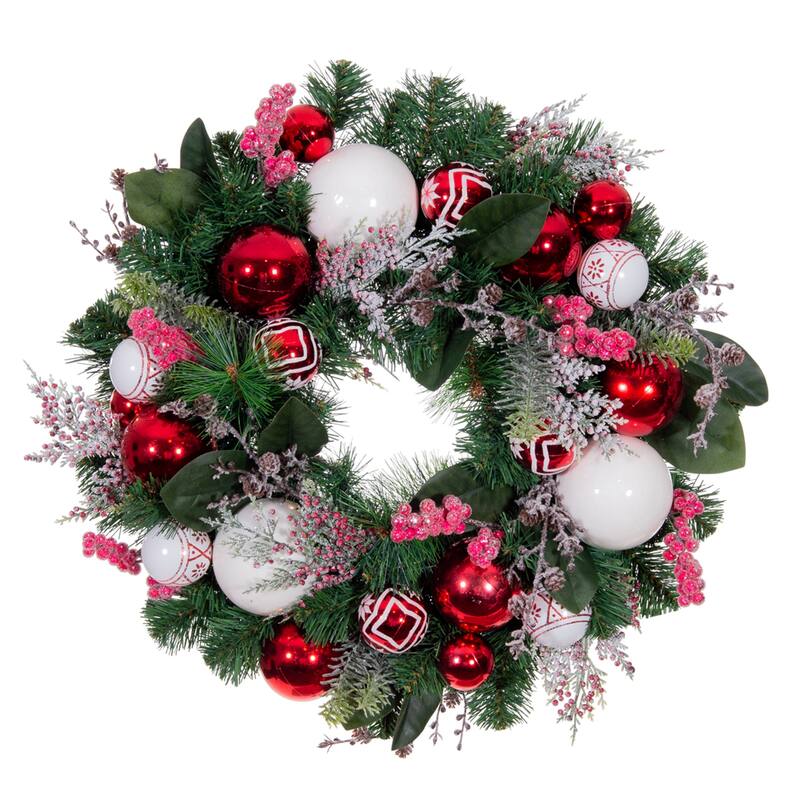 Village Lighting 24 in. Wreath - Nordic - Multi