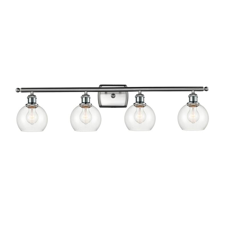 Innovations Lighting Athens - 4 Light 36" Bath Vanity Light - 6" Shade - Clear/Brushed Satin Nickel Finish