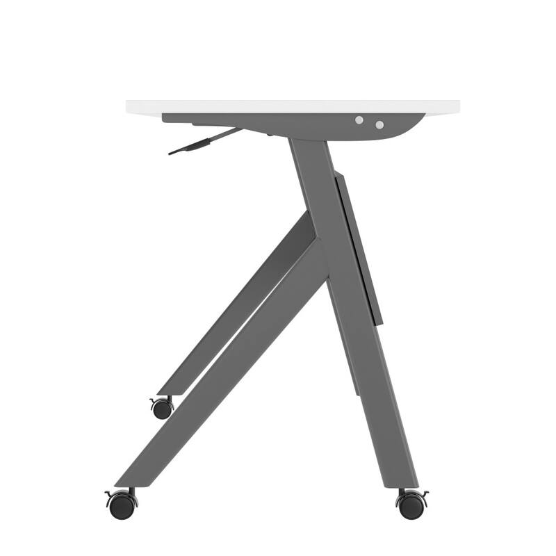 Commercial Nesting Flip Training Table with Steel Frame and Y-Legs - 23.5"W x 60"D x 30"H