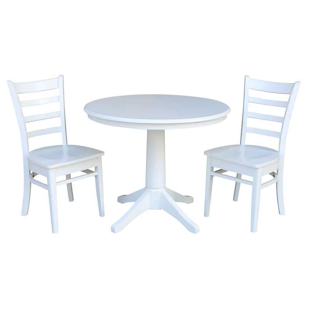 36" Round Top Pedestal Table with Emily Chairs