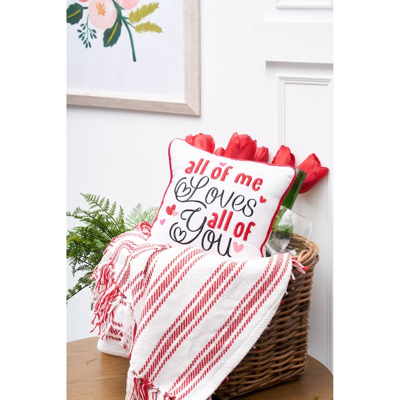 10" x 10" Valentine's Day "All of Me Loves All of You" Small/Petite Accent Throw Pillow