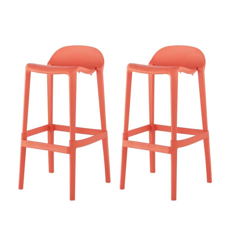 Lagoon Joyous Resin Bar Stool, Set of 2 - Salmon