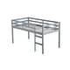 preview thumbnail 12 of 50, Solid Rubberwood Loft Bed Frame with Ladder, Guardrails and Underbed Storage Space - Low Height Design for Kids and Teens