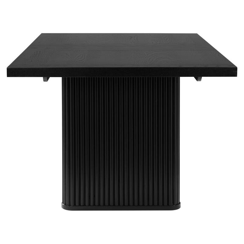 Houston Black Rectangular Double Pedestal Dining Table