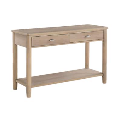 1pc Sofa Table with Two Drawer and Open Shelf Wooden