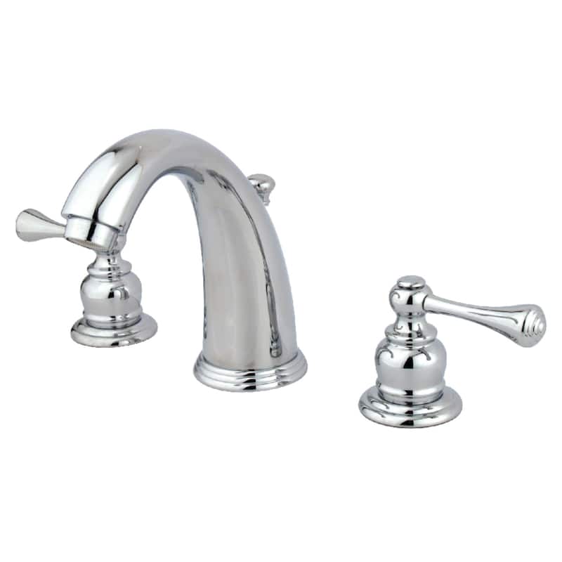 Victorian Deck Mount Widespread Bathroom Faucet - Polished Chrome