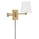 preview thumbnail 2 of 2, Lark 83772 Beale 12" Tall Hardwired or Plug-In Wall Sconce with White