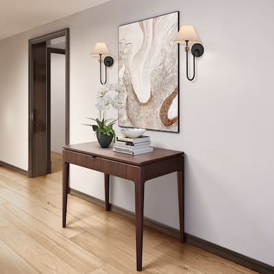 Artcraft Providence 1-Light Wall Sconce - Black with Brushed Brass Accent