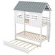 preview thumbnail 7 of 12, Twin Over Twin House Bunk Bed With Trundle for Bedroom