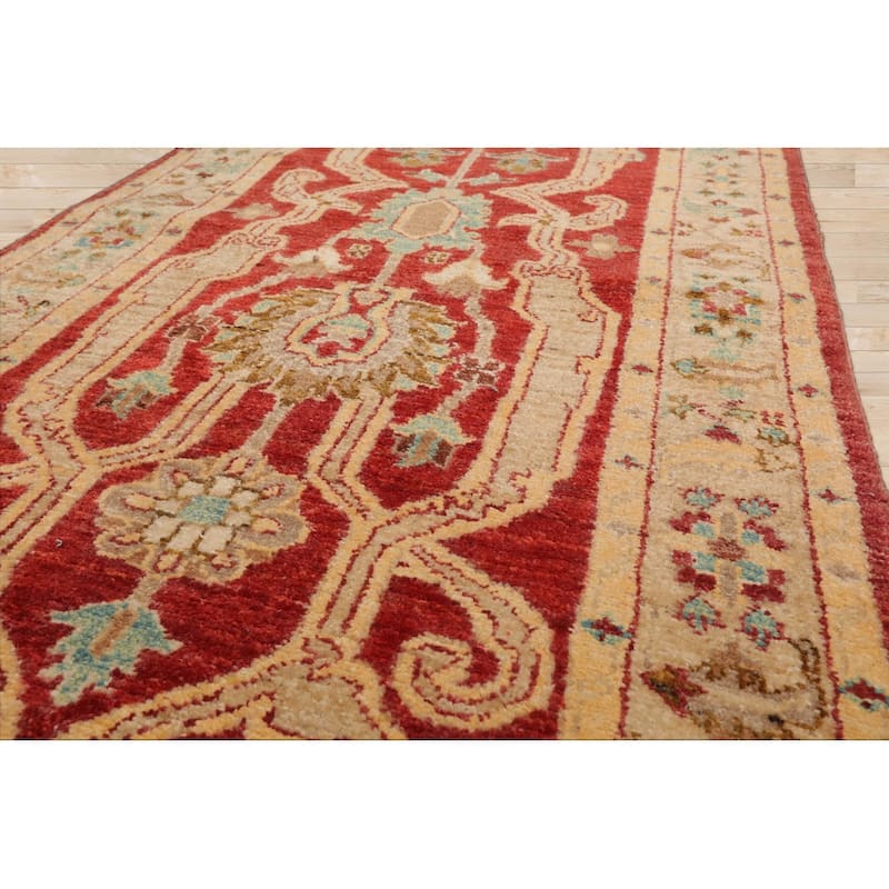 Hand Knotted Chobi Peshawar Rust Persian Wool Traditional Area Rug - 2' 9'' x 13' 11''