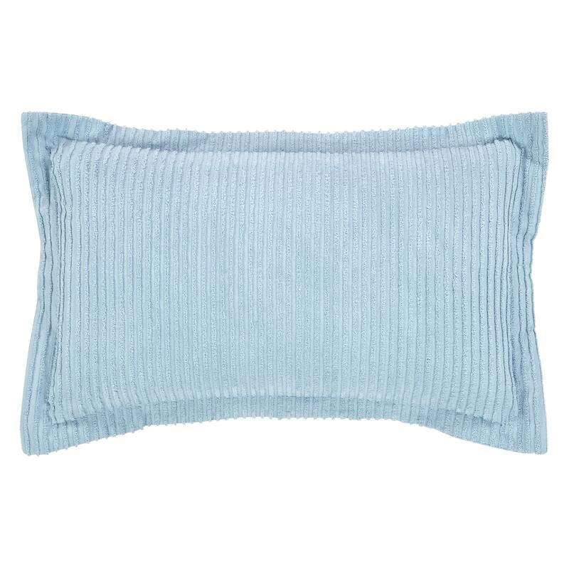 Better Trends Jullian Bold Stripes Design 100% Cotton Tufted Shams Machine Washable Tumble Dry - Blue - King Sham