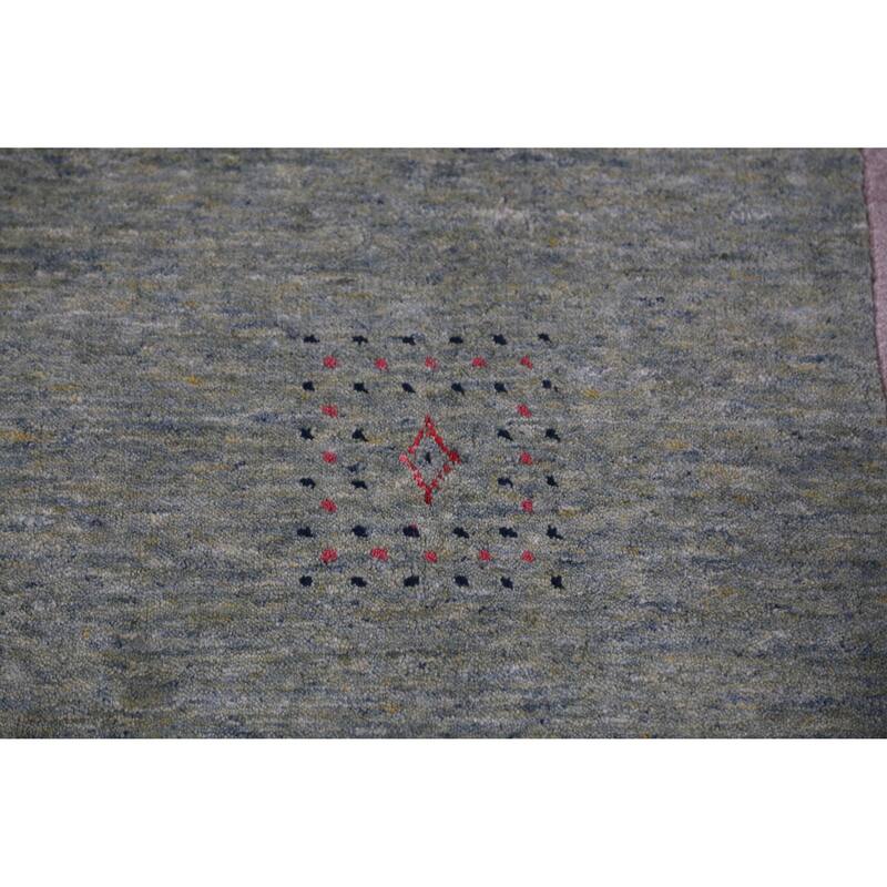 Grey Tribal Gabbeh Indian Area Rug Hand-Knotted Wool Carpet - 5'3" x 7'6"