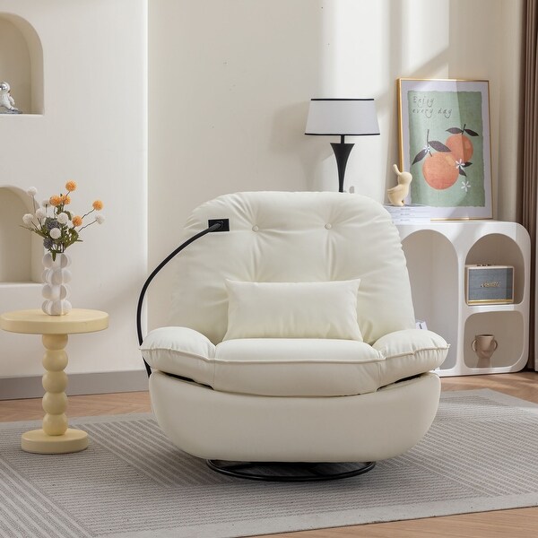 Smart Power Recliner Sofa w USB Charger Modern Fabric Bluetooth Swivel Single Sofa Chair w Hidden Arm Storage for Lving Room Bed Bath Beyond 40660743