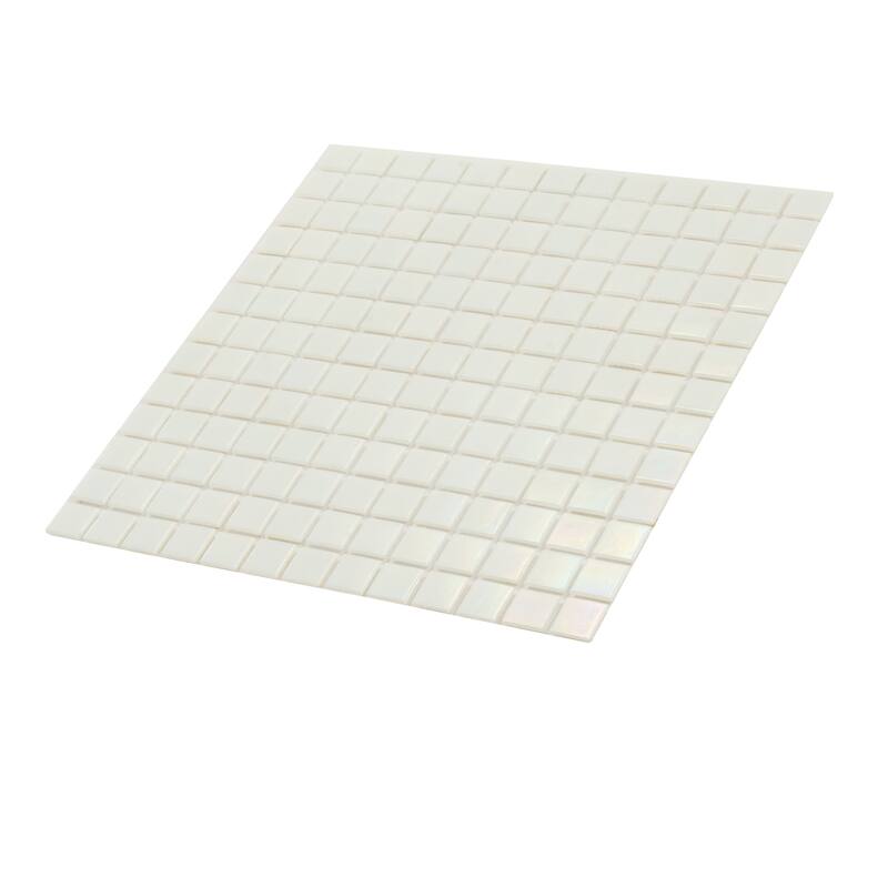 Apollo tile 12" x 12" Nacreous Glossy Cotton White Glass Tile (20 sq ft/case) - 20 Pack