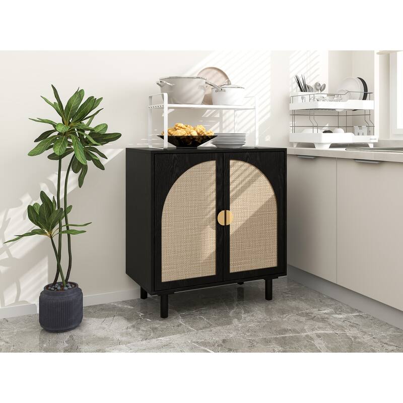 Rattan 2-Door Cabinet - 15.55 x 29.72 x 31.50