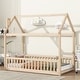 preview thumbnail 2 of 7, Natural Twin Pine House Twin Bed with Guardrails, Easy Assembly