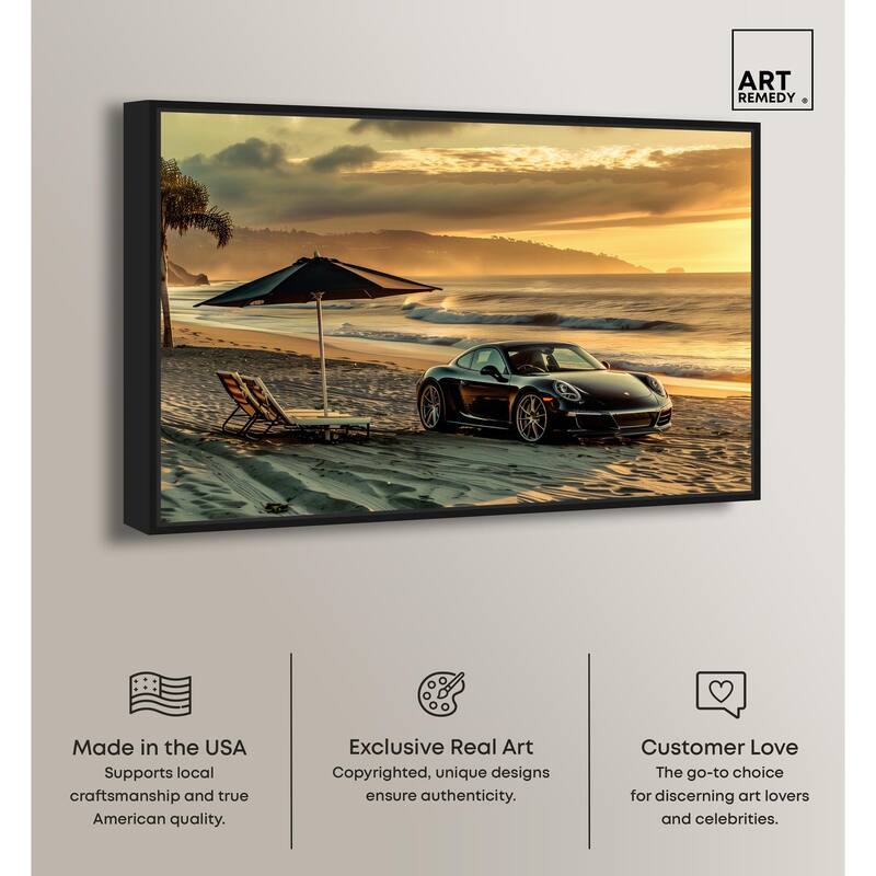 Lovely Sunset Beach Drive Canvas by Art Remedy