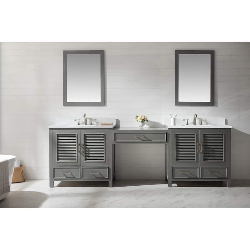 Estate 102" Double Sink Bathroom Vanity Modular Set in Grey