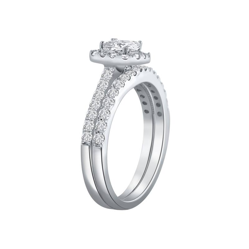 Auriya 1 3/4ctw Cushion-cut Halo Diamond Engagement Ring Set 14k Gold