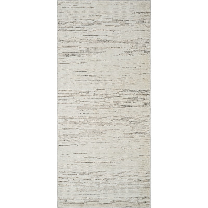 Bineb Distressed Geometric Modern Stain Resistant Woven Durable Area Rug By HomeRoots - 2' X 5'
