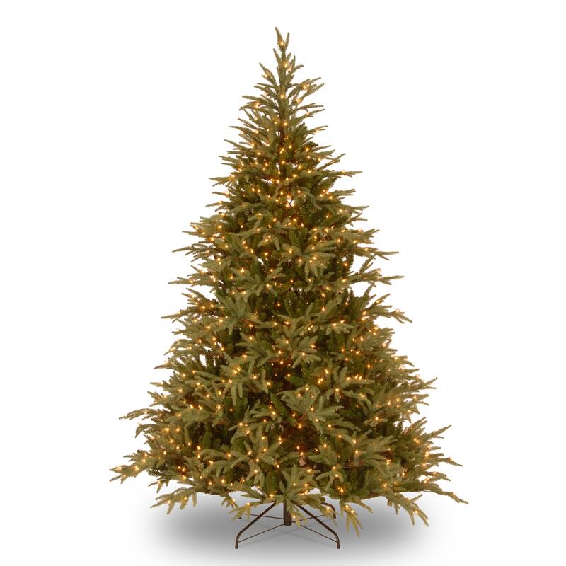 National Tree Company 6 ft. Feel Real Fraser Grande Hinged Tree with 800 Dual White to Multi-Colored LED Lights - 6 Foot