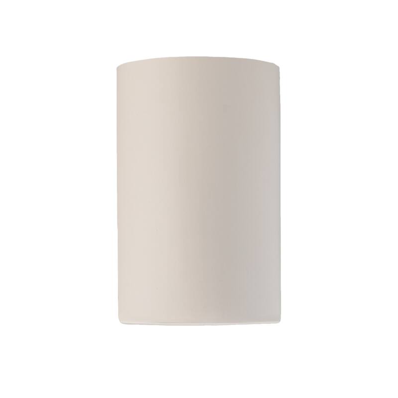 Justice Design Group Ambiance Large ADA Cylinder Matte White Open Top & Bottom Wall Sconce