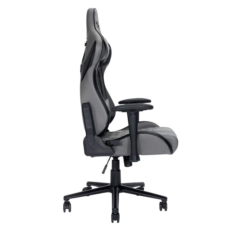 55.25" Gray Black Techni Sports XL Comfortable Gaming Chair