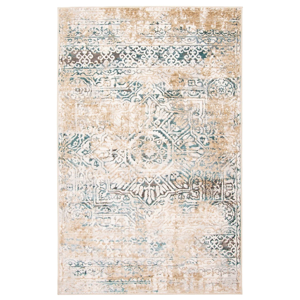 ECARPETGALLERY Machine Woven Zoe Ivory Area Rug