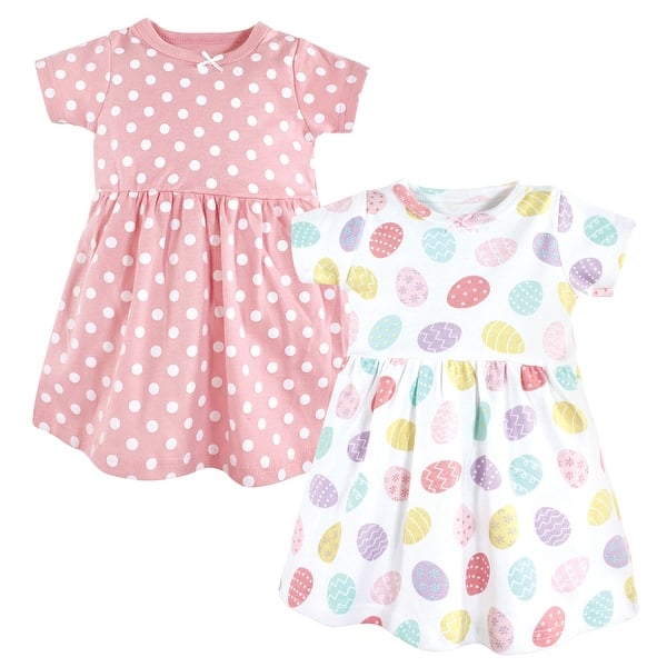 slide 1 of 1, Hudson Baby Toddler Girl Cotton Dresses, Easter Eggs 4T - Easter Eggs