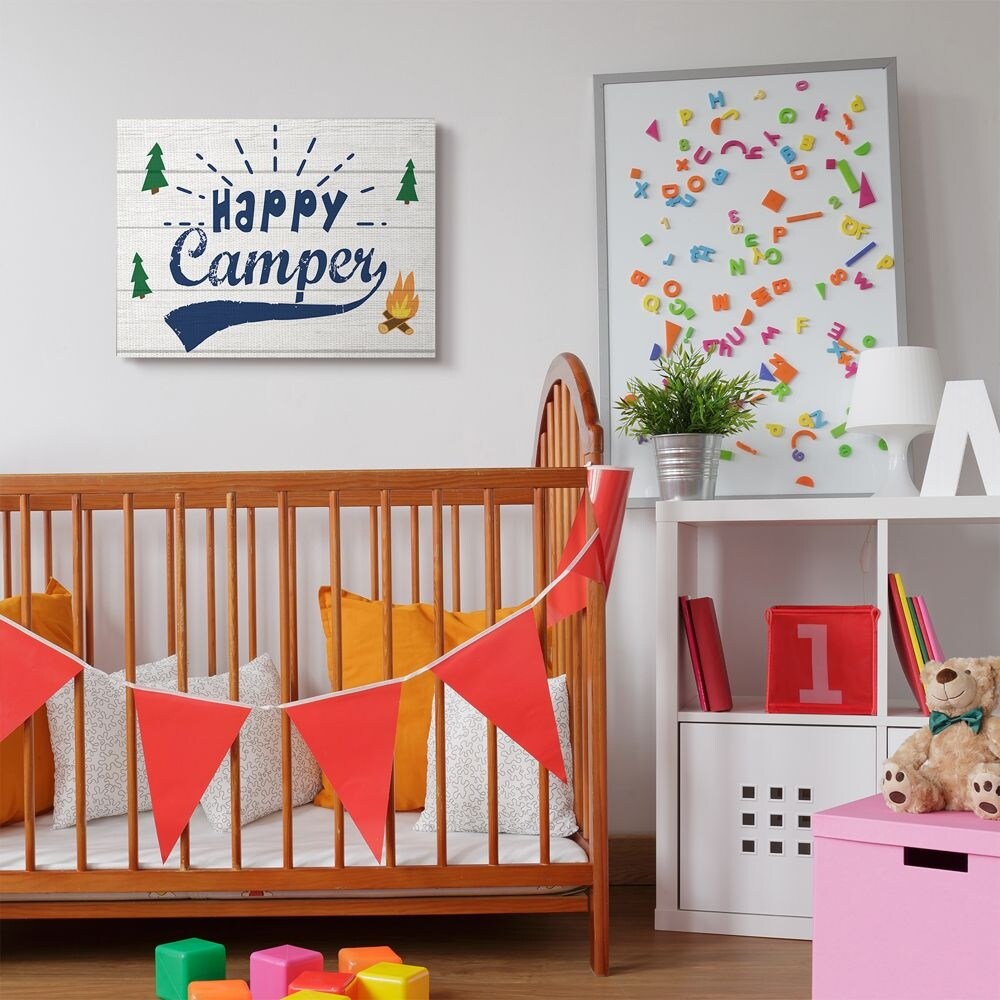 Shop Stupell Industries Bright Rustic Sign Happy Camper Phrase Nature  Activities Canvas Wall Art - Multi-Color - Overstock - 31604209