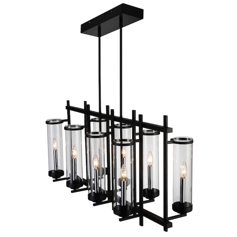 Sierra 8 Light Up Chandelier With Black Finish - Black