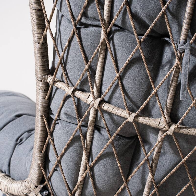 35.83" Outdoor Rocking Chair with Padded Cushion