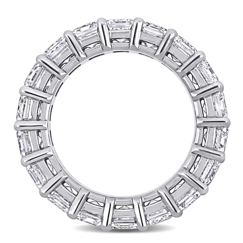 Miadora 8 1/2 - 9ct TDW Emerald-Cut Diamond Eternity Ring in 18k White Gold