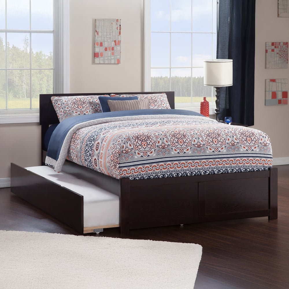 AFI Orlando Platform Bed with Footboard & Twin XL Trundle