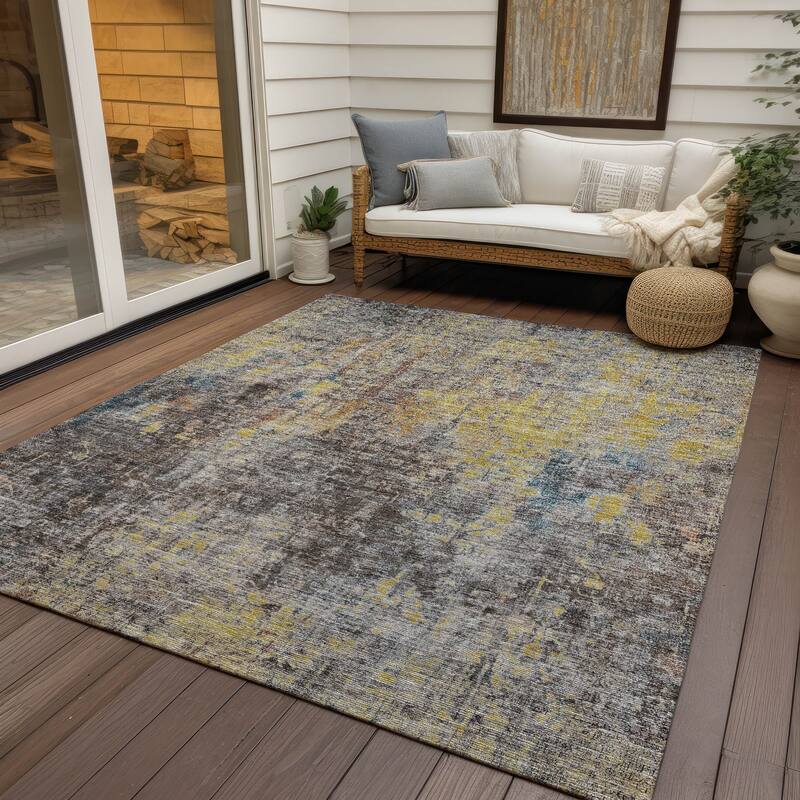 Machine Washable Indoor/ Outdoor Chantille Solid Ombre Rug