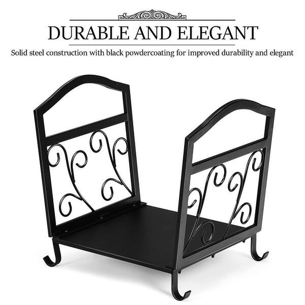 Shop Fireplace Log Holder Wrought Iron Indoor Fire Wood Rack Overstock 28795227